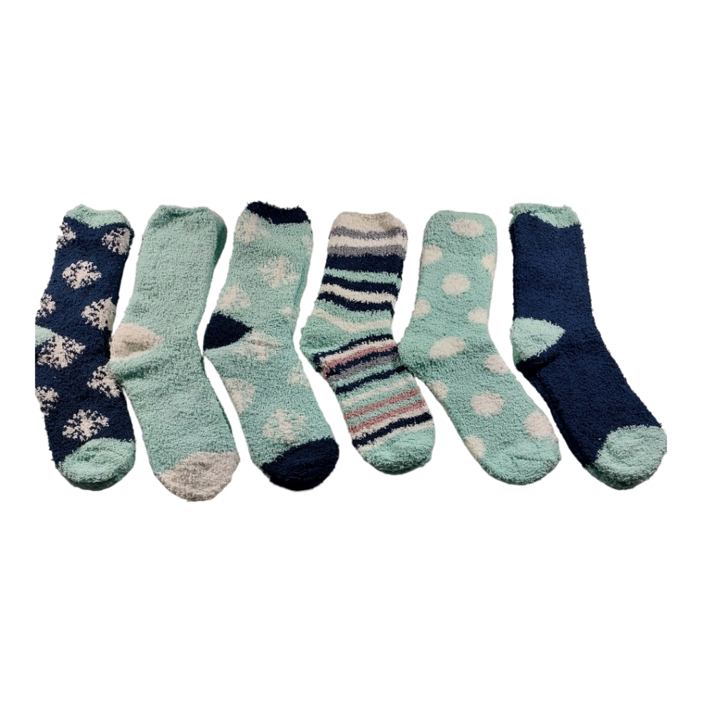 Fuzzy Socks Slipper Fluffy Cozy Comfy Plush Warm Sleep Home Soft Sock 6 Pairs